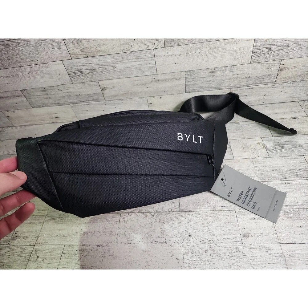 New BYLT Water Resistant Crossbody Bag Black 2 Liters Mens Womens w/ Tags